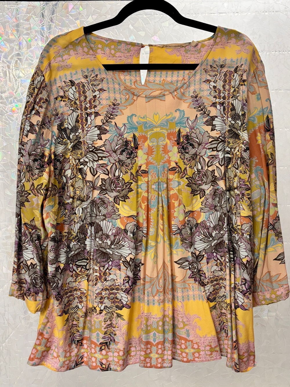 Soft Surroundings Floral Tunic Top - Yellow & Peach